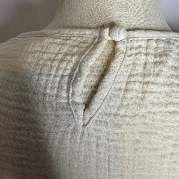 Hem & Thread Ivory Ruffle Sleeve Gauze Top Large NWOT Cotton Boho Cottagecore - Picture 5 of 9